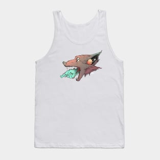 Good Luck Crossed Fingers And Wolf Art Tank Top